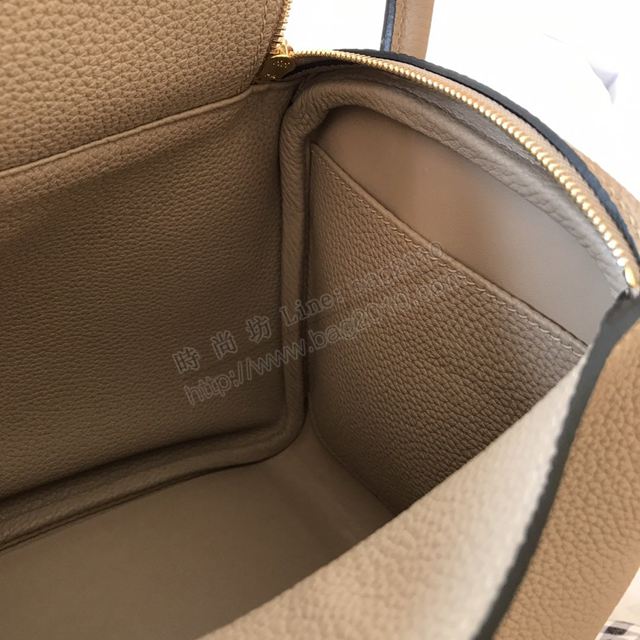 Hermes女包 愛馬仕手提包 進口頂級小牛皮 Lindy包 風衣灰 金扣 大小號  td1208